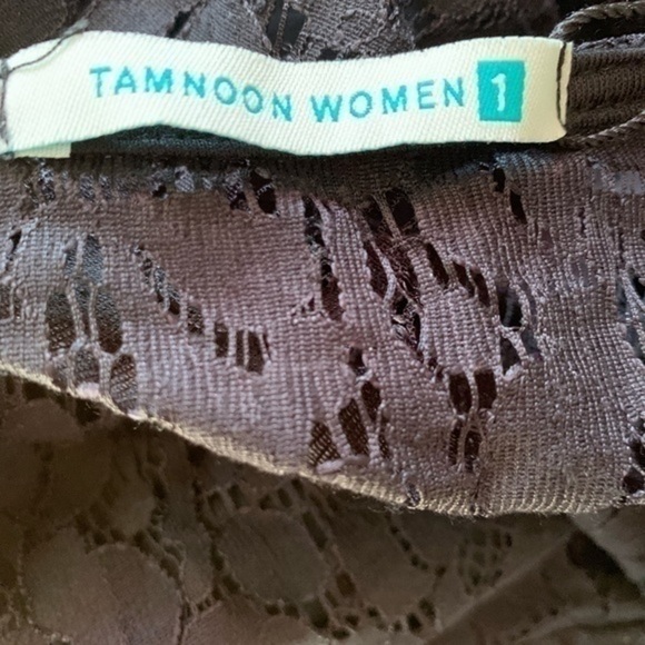 Black Semi Sheer Lace Peplum Top NWT Small - Picture 6 of 6